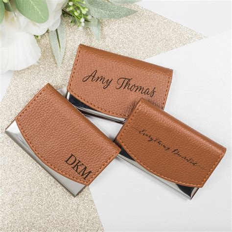 monogrammed business card holder.